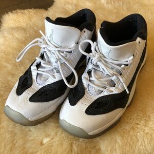 Jordan Kids White and Black Sneakers